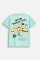 Detské bavlnené tričko Coccodrillo WC5143209VBB tyrkysová SS25