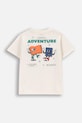 Dječja pamučna majica kratkih rukava Coccodrillo WC5143222VBB bež SS25