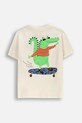 Coccodrillo t-shirt bawełniany dziecięcy WC5143209VBD beżowy SS25