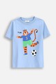 Coccodrillo t-shirt bawełniany dziecięcy nadruk niebieski WC5143210VBD
