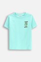 Coccodrillo t-shirt bawełniany dziecięcy nadruk turkusowy WC5143212VBD