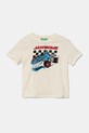 Дитяча бавовняна футболка United Colors of Benetton бавовна бежевий 3I1XG10I3.P.Seasonal