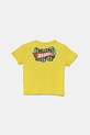 Otroška bombažna kratka majica United Colors of Benetton 3I1XG10I3.P.Seasonal rumena SS25