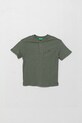 United Colors of Benetton tricou din amestec de in pentru copii uni verde 3F4JC10NN.G.Seasonal
