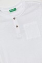 Chłopiec United Colors of Benetton t-shirt z domieszką lnu dziecięcy 3F4JG10IF.P.Seasonal biały