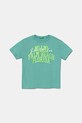 United Colors of Benetton tricou de bumbac pentru copii print turcoaz 3JERC10PE.G.Seasonal