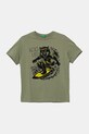 United Colors of Benetton t-shirt bawełniany dziecięcy nadruk zielony 3JERC10PE.G.Seasonal