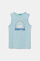 Pamučni dječji top United Colors of Benetton pamuk plava 3I1XCH01W.G.Seasonal