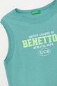 Detský bavlnený top United Colors of Benetton 3I1XCH01W.G.Seasonal tyrkysová SS25
