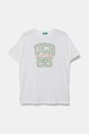 United Colors of Benetton t-shirt bawełniany dziecięcy nadruk biały 3I1XC10OO.G.Seasonal