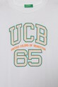 Băieți United Colors of Benetton tricou de bumbac pentru copii 3I1XC10OO.G.Seasonal alb