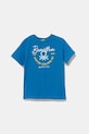 United Colors of Benetton tricou de bumbac pentru copii print albastru 3I1XC10OO.G.Seasonal