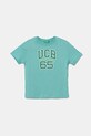 United Colors of Benetton t-shirt bawełniany dziecięcy nadruk turkusowy 3I1XC10OO.G.Seasonal