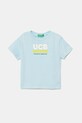 United Colors of Benetton t-shirt bawełniany dziecięcy nadruk niebieski 3I1XG10JO.P.Seasonal