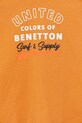 Παιδικό βαμβακερό μπλουζάκι United Colors of Benetton 3I1XG10JO.P.Seasonal πορτοκαλί SS25
