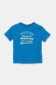 United Colors of Benetton t-shirt bawełniany dziecięcy nadruk niebieski 3I1XG10JO.P.Seasonal