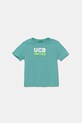 United Colors of Benetton t-shirt bawełniany dziecięcy nadruk turkusowy 3I1XG10JO.P.Seasonal