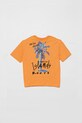 United Colors of Benetton tricou de bumbac pentru copii 3SLUC10P8.G.Seasonal portocaliu SS25