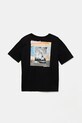 United Colors of Benetton tricou de bumbac pentru copii 3SLUC10P8.G.Seasonal negru SS25