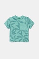 United Colors of Benetton t-shirt bawełniany dziecięcy wzorzyste turkusowy 3PDQG10JN.P.Seasonal