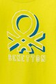 Мальчик Детская хлопковая футболка United Colors of Benetton 3I1XGH013.P.Seasonal зелёный
