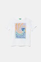 United Colors of Benetton t-shirt bawełniany dziecięcy nadruk biały 3I1XC10P7.G.Seasonal