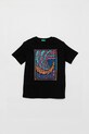 Дитяча бавовняна футболка United Colors of Benetton бавовна чорний 3I1XC10P7.G.Seasonal