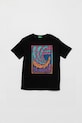 Παιδικό βαμβακερό μπλουζάκι United Colors of Benetton στάμπα μαύρο 3I1XC10P7.G.Seasonal