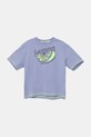 United Colors of Benetton t-shirt bawełniany nadruk fioletowy 3I1XC10P6.G.Seasonal