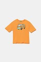 United Colors of Benetton t-shirt bawełniany nadruk pomarańczowy 3I1XC10P6.G.Seasonal