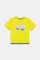 United Colors of Benetton t-shirt bawełniany dziecięcy nadruk żółty 3SLUG10JF.P.Seasonal