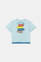 United Colors of Benetton tricou de bumbac pentru copii 3SLUG10JF.P.Seasonal albastru SS25