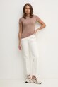 Bavlněné tričko Calvin Klein K20K207974 hnědá SS25