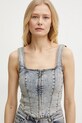 Patrizia Pepe bluzka jeansowa niebieski 8C0778.D092