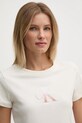 Хлопковая футболка Calvin Klein Jeans бежевый J20J224982