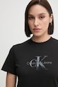 Βαμβακερό μπλουζάκι Calvin Klein Jeans μαύρο J20J224983