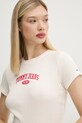 Бавовняна футболка Tommy Jeans бежевий DW0DW19435