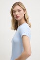 Хлопковая футболка Tommy Jeans голубой DW0DW19435