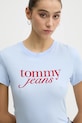 Tommy Jeans t-shirt bawełniany niebieski DW0DW19447