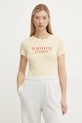 Tommy Jeans t-shirt bawełniany żółty DW0DW19447