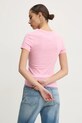 Ruházat Tommy Jeans pamut póló DW0DW19447 rózsaszín