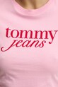 Tommy Jeans pamut póló DW0DW19447 rózsaszín