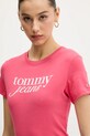 Tommy Jeans tricou din bumbac roz DW0DW19447