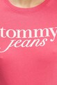 Tommy Jeans pamut póló DW0DW19447 rózsaszín