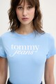 Tommy Jeans tricou din bumbac albastru DW0DW19447