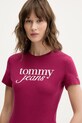 Îmbrăcăminte Tommy Jeans tricou din bumbac DW0DW19447 burgundia