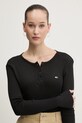 Хлопковый лонгслив Tommy Jeans чёрный DW0DW19501