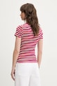 Βαμβακερό μπλουζάκι Tommy Jeans DW0DW19502 ροζ SS25