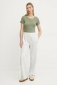 Бавовняна футболка Tommy Jeans DW0DW19502 зелений SS25