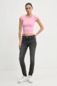 Tommy Jeans t-shirt DW0DW19504 różowy SS25